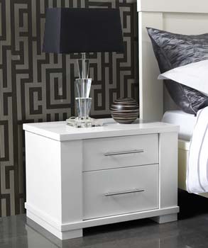 Furniture123 Metric 2 Drawer Bedside Chest in White