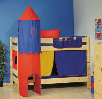 Furniture123 Mickey Natural 18 - Bunk Bed with Ladder Tower