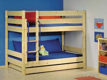 Furniture123 Mickey Natural 19 - Bunk Bed with Long Drawer