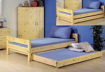 Furniture123 Mickey Natural 4 - Single Bed with Guest Bed /