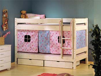 Furniture123 Mickey White 4 - Bunk Bed with Pink Tent and