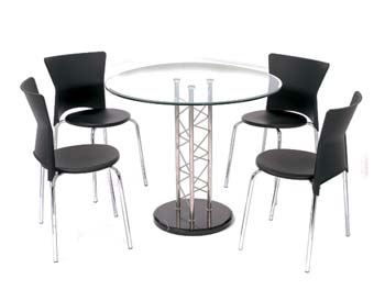 Furniture123 Middleton Round Dining Set with Glass Top