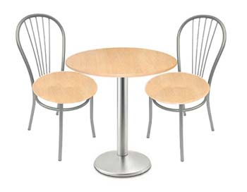 Furniture123 Milan Satin and Beech Dining Set with 4 Chairs