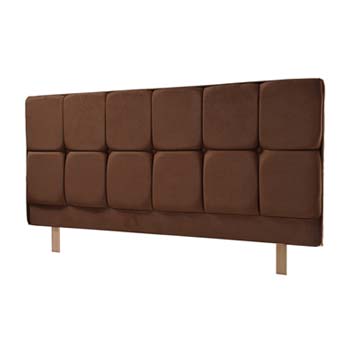 Furniture123 Milli Faux Suede Deep Buttoned Headboard in Brown