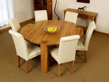 Montana Oak Round Dining Table