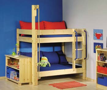 Morty Natural 5 - Bunk Bed with Rope Swing -
