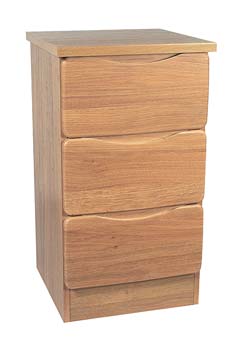Furniture123 Naples Oak 3 Drawer Bedside Table