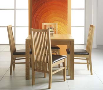 Furniture123 Nevada Square Dining Set with Slatted Chairs