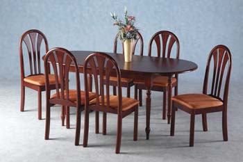 Furniture123 New Dorian Dining Set in Mahogany and Amber -