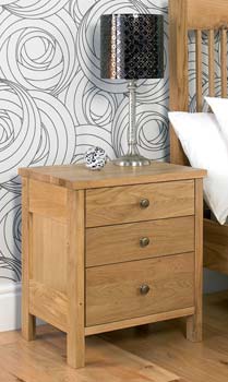 Furniture123 Newhampton Light Oak 3 Drawer Bedside Chest -