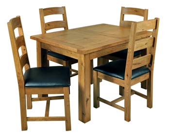 Furniture123 Newlyn Oak Small Extending Dining Set with 4