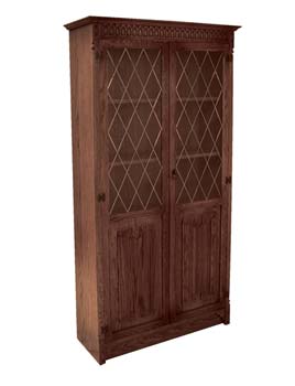 Olde Regal Oak Large Bookcase with Glazed Doors