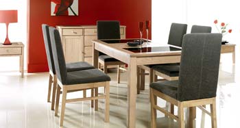 Furniture123 Opal Dining Set with Upholstered Chairs
