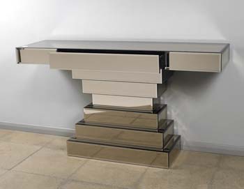 Furniture123 Opal Glass Stepped Console Table