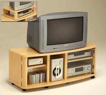 Furniture123 Open Widescreen TV Cabinet in Natural