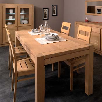 Furniture123 Oran Oak Rectangular Extending Dining Set