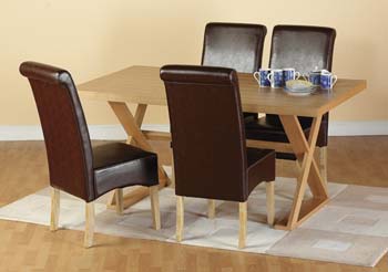 Furniture123 Oregon Dining Set in Brown - WHILE STOCKS LAST!