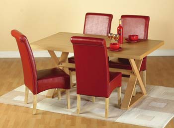 Furniture123 Oregon Dining Set in Red