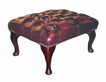 Furniture123 Queen Anne Leather Footstool