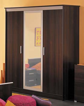 Furniture123 Rio 3 Door Wardrobe in Dark Walnut