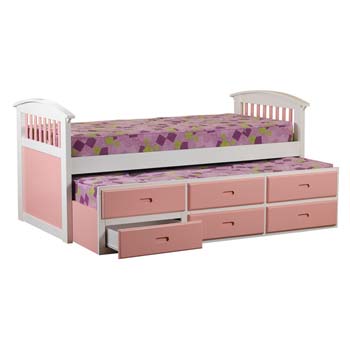 Robin Kids Trundle Guest Bed in Pink