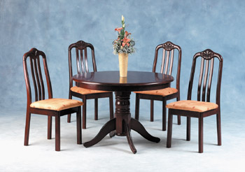 Furniture123 Round Imperial Dining Set in Mahogany