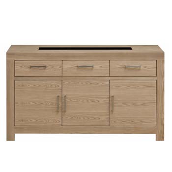 Furniture123 Safara Solid Wood 3 Door 3 Drawer Sideboard