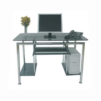 Furniture123 Sigma Glass Top Computer Desk