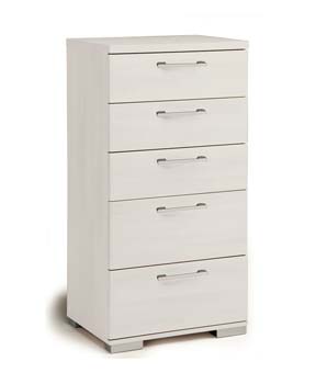Furniture123 Story 5 Drawer Chest in White