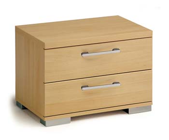 Furniture123 Stowe 2 Drawer Bedside Chest in Light Beech
