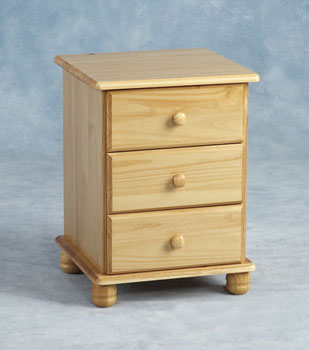 Sun Pine 3 Drawer Bedside Chest - FREE NEXT DAY