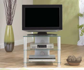 Thorley Clear Glass Compact Corner TV Unit TL007