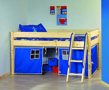 Furniture123 Thuka Maxi 6 - Midsleeper Bed with Blue Tent