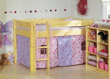 Furniture123 Thuka Shorty 3 - Single Midsleeper Bed with Flower Tent