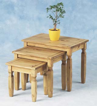 Furniture123 Toledo Pine Nest of Tables - FREE NEXT DAY