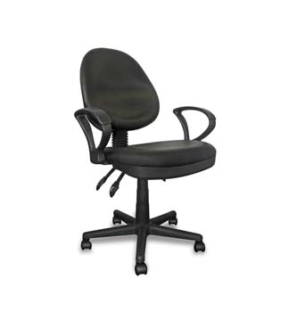 Furniture123 Turbo Black Leather Operators Office Chair with