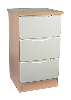 Furniture123 Verona Birch 3 Drawer Bedside Table