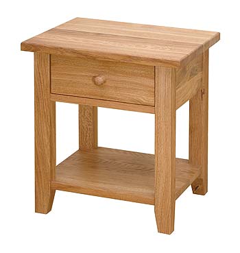 Furniture123 Verviers Oak 1 Drawer Bedside Table