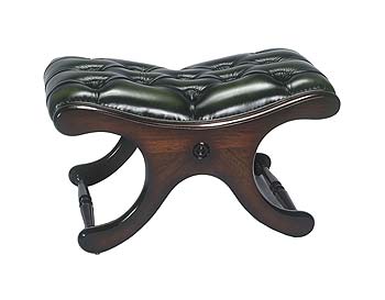 Furniture123 Victorian Leather Slipper Footstool