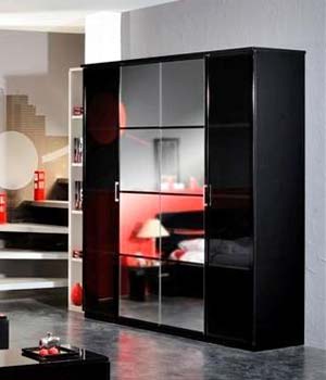 Furniture123 Zan 4 Door Wardrobe in Black