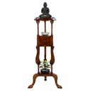 FurnitureToday Accent Mahogany 2 Drawer Plant Stand