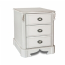 FurnitureToday Amore White Large 3 Drawer Bedside