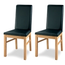 FurnitureToday Atlantis Oak Faux Leather Dining Chair Set of 2