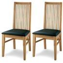 FurnitureToday Atlantis Oak Nine Slatted Back Dining Chair Set