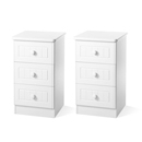 FurnitureToday Avimore White 3 Drawer Locker Pair