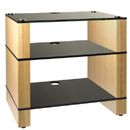 FurnitureToday Blok 300 Series Oak Black Glass AV Rack