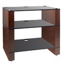 FurnitureToday Blok 300 Series Walnut Black Glass AV Rack