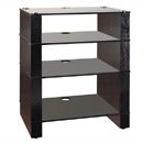 FurnitureToday Blok 400 Series Black Oak Black Glass AV Rack