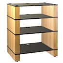 FurnitureToday Blok 400 Series Oak Black Glass AV Rack