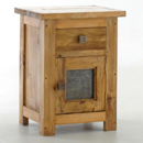 FurnitureToday Breton pine brass panel bedside